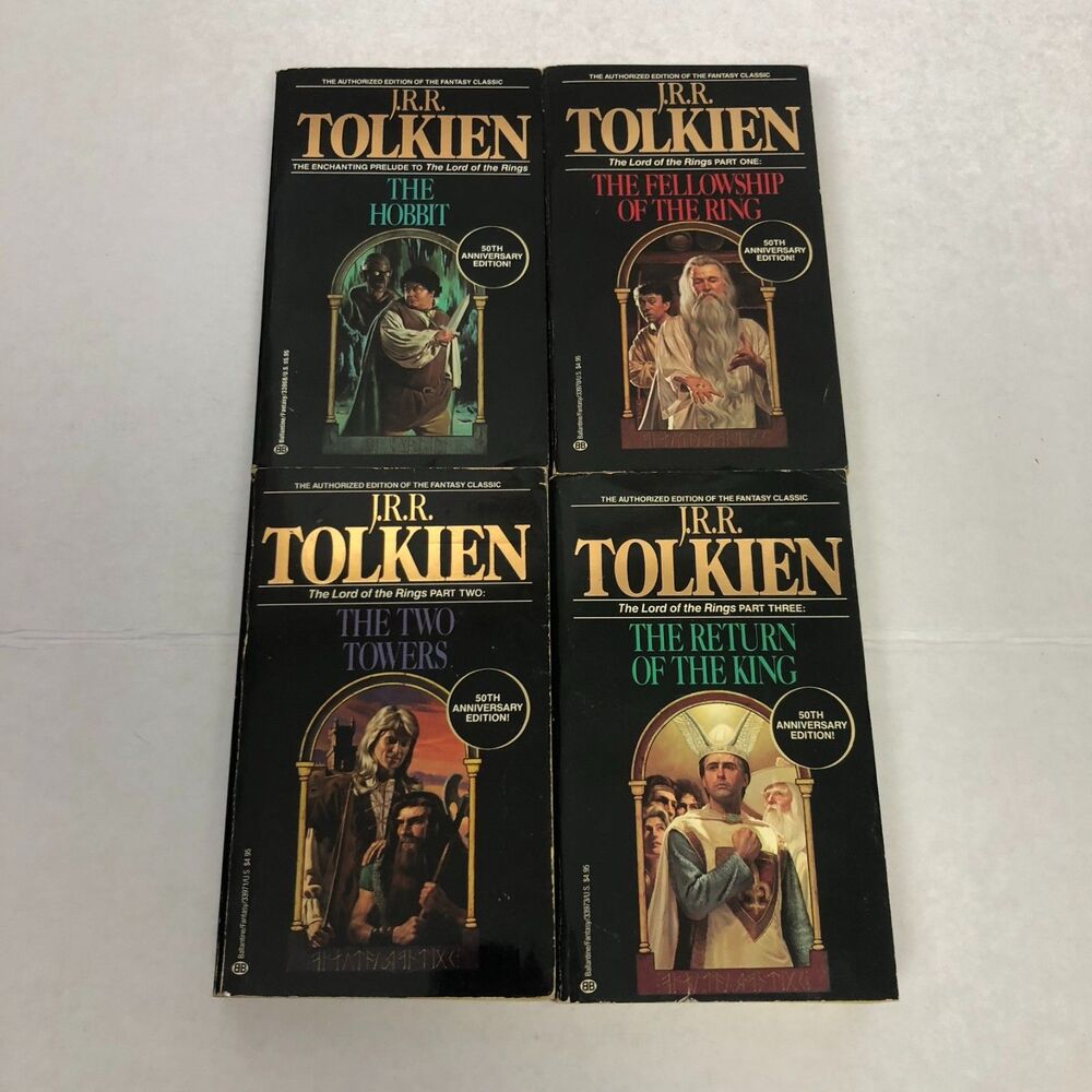 J.R.R. Tolken Lord of the Rings Hobbit Paperback Books 50th Anniversary Edition